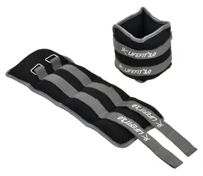 Lifefit Kostka/Nadgarstek S2 2x3 kg czarny / Ciężarek z neoprenu / Rzep / Neopren