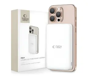 Tech-Protect LifeMag PB24 biały / Powerbank / MagSafe Qi2 / 10000 mAh / ładowanie bezprzewodowe