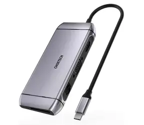 Hub Choetech USB-C 9w1 / hub USB / 3x USB 3.2 Gen 1 / HDMI 4K 30Hz / VGA Full HD 60Hz / czytnik kart SD/TF