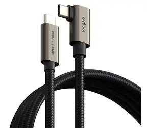Kabel Ringke USB-C 240 W 2 m czarny / kabel USB-C / USB 3.2 Gen 2x2 / PD 240 W / 20 Gbit/s / zakrzywiony