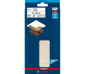 BOSCH Expert M480 / Zestaw arkuszy ściernych / Struktura siatki / 93x186 mm / K80, K120, K180 / 10 szt.