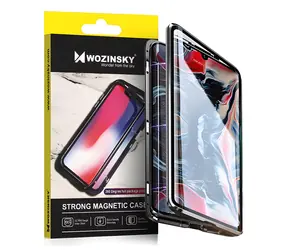 Etui magnetyczne Wozinsky Full Magnetic Case czarno-przezroczyste / Etui do Vivo X60 / Dwustronne / Ze szkłem hartowanym