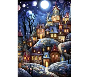 ALIPSON Puzzle Village at the Full Moon / 1000 elementów / 47,8 x 69 cm