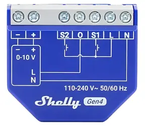 Ściemniacz Shelly 0/1-10V PM Gen4 / Ściemniacz / Wi-Fi / Zigbee / Bluetooth / Pomiar materii / zużycia