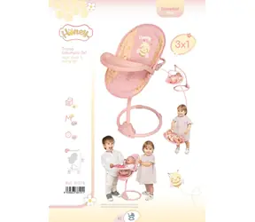 DECUEVAS 51570 Krzesełko i huśtawka dla lalek Honey 2026 / 3 w 1 / dla lalek do 50 cm / od 3 lat