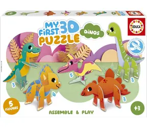 Educa Moje pierwsze puzzle 3D Dinozaury 5w1 / 5 figurek / 3-5 elementów