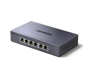 Przełącznik Ugreen 6- Port PoE szary / Przełącznik / 6x Gigabit Ethernet / PoE