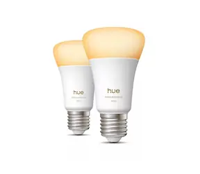Philips Hue WA 1100 ciepła biel 2 szt. / Inteligentna żarówka LED / E27 / A60 / 9,5 W / 1100 lm / Bluetooth/Zigbee / ściemnialna
