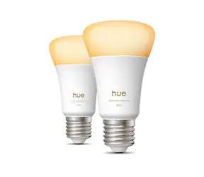 Philips Hue White Ambiance A60 E27 2 szt. / Inteligentna żarówka LED / 810 lm / ciepła biel / ściemnialna / Bluetooth/Zigbee