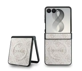 Guess PU Leather 4G Magnetyczny różowy / Tylna obudowa / Samsung Galaxy Z Flip 8