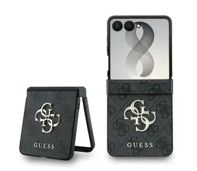 Guess PU 4G Metalowe Logo szare / Tylna obudowa / Samsung Galaxy Z Flip8