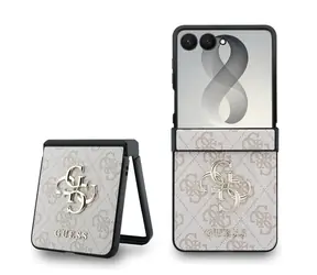 Guess PU 4G Metalowe Logo różowe / Tylna obudowa / Samsung Galaxy Z Flip 8
