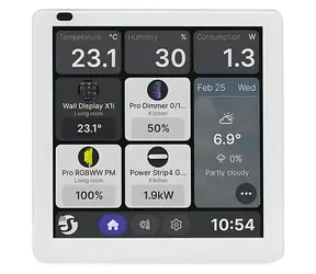 Shelly Wall Display X1i srebrny / Panel ścienny dotykowy z przekaźnikiem / WiFi / Bluetooth