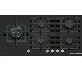 BOSCH Serie 6 PPM9A6I40 czarny / Płyta gazowa / 90 cm / 5 palników / żeliwne podstawki pod garnki
