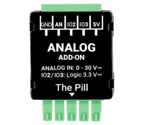 Shelly Analog 0-30V Add-on czarny / Moduł rozszerzeń / do Shelly The Pill / pomiar 0-30 V DC