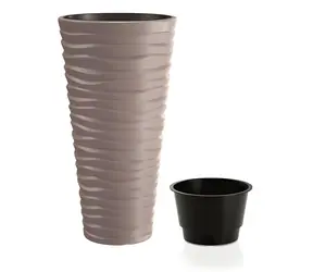 Doniczka Prosperplast SAND SLIM mocca 34,9 cm / Plastik / Pojemność 37 l / Wysokość 61,9 cm