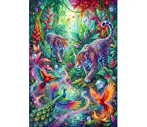 Puzzle ALIPSON Kolorowa dżungla / 1000 elementów / 47,8 x 69 cm