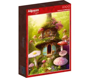 ALIPSON Puzzle Domek z grzybami / 1000 elementów / 47,8 x 69 cm