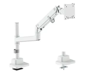 Uchwyt do monitora Digitus biały / Pojedynczy / do 57" / VESA 75x75, 100x100 / nośność 27 kg / sprężyna gazowa