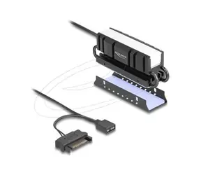 DeLock 18460 czarny / Chłodnica do dysku SSD M.2 / 2280 / ARGB LED / aluminium + miedź