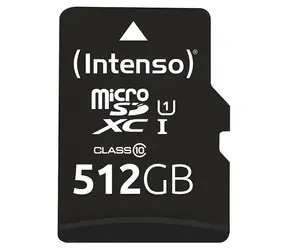 INTENSO UHS-I Performance 512 GB / karta pamięci microSDXC / UHS-I U1 / klasa 10 / odczyt 90 MB/s / z adapterem SD
