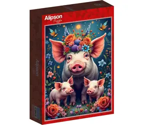 Puzzle ALIPSON Rodzina świnek na spacerze / 1000 elementów / 47,8 x 68 cm