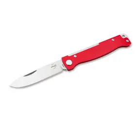 Böker PLUS Atlas Red / Nóż kieszonkowy / Drop Point / stal 12C27 / Slipjoint / 16,8 cm
