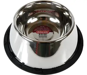 Miska ze stali nierdzewnej dla spanieli z gumową podstawą Zolux / Miska dla psa / Stal nierdzewna /  24 cm / 0,95 l