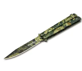 Boker Balisong Camo / Scyzoryk / Blokada Balisong / Ostrze 105 mm / Długość 229 mm