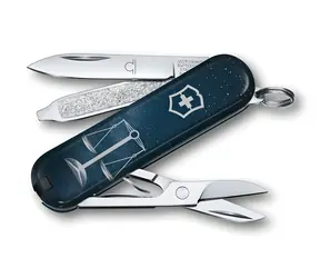 VICTORINOX CLASSIC SD Zodiac Scales / Scyzoryk / Stal / Liczba funkcji: 7 / Długość: 58 mm