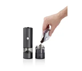AdHoc i.Mill Duo ciemnoszary / Młynek do soli i pieprzu / USB-C / mechanizm ceramiczny / wysokość 23,5 cm