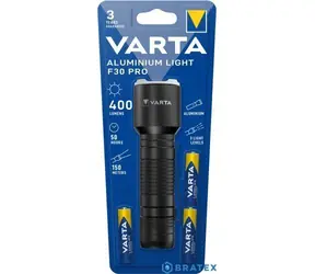 Varta Aluminium Light F30 Pro czarna / Latarka / LED / 400 lm / 3x AAA / zasięg do 150 m