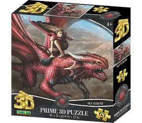 Prime 3D Puzzle Jeździec Smoków / efekt 3D / 63 elementy