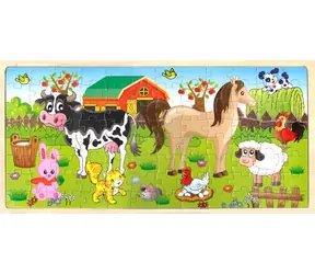 Orion Drewniane puzzle Na farmie / 96 elementów / od 3 lat