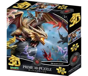 Puzzle 3D Prime Klan Smoków / efekt 3D / 150 elementów / 46 x 31 cm
