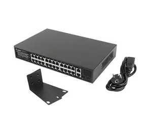 Lanberg RSFE-24P-2C- 360 V2 / Przełącznik / 24x PoE+ 100 Mbps / 2x Combo Gigabit / 360 W / Niezarządzany / do montażu w szafie 19"