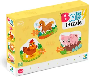 DODO Baby puzzle Zwierzęta gospodarskie 3w1 / 2+3+4 elementy