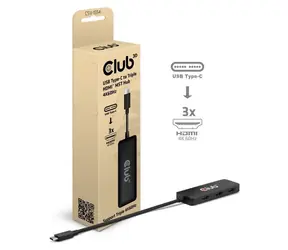 Club3D CSV-1554 czarny / koncentrator MST / USB-C / 3x HDMI / 8K 30Hz / 4K 60Hz