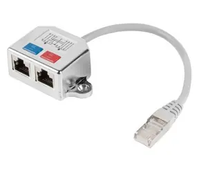 Lanberg AD-0026-S srebrny / Rozdzielacz / RJ45 do 2x RJ45 / FTP