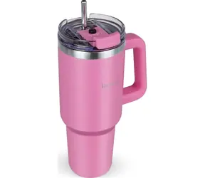 Lamart Ogromny kubek termiczny 1,2 l różowy / D10 x 25,5 cm / stal nierdzewna, plastik