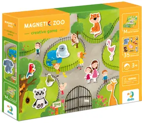 DODO Magnetyczna gra zoo / Magnesy / 35 elementów / Przenośna plansza do gry