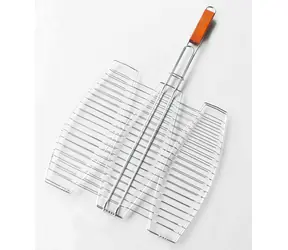 Ruszt grillowy RULYT na 3 ryby / Ruszt grillowy / 66 x 40 cm / żelazo, powierzchnia chromowana