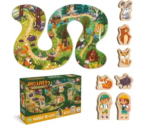 Puzzle DODO Kto mieszka w lesie? / 16 elementów