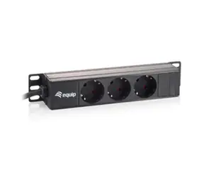 Listwa zasilająca Equip 10" czarna / PDU / 1U / SCHUKO - 3x CEE 7/5 / 16 A / 3500 W