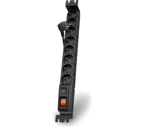 19" Acar S8 FA RACK czarny / Panel zasilający / 8 gniazd 230V / Listwa przeciwprzepięciowa 10A / Kabel 5m