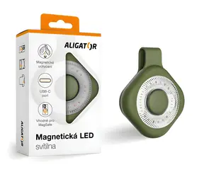 Latarka magnetyczna LED Aligator zielona / Latarka / Mocowanie MagSafe / USB-C / 6 trybów