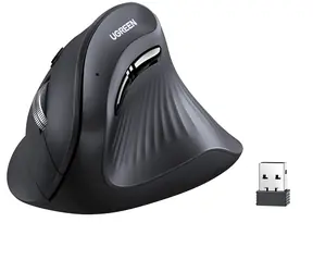 Ugreen MU008 czarny / Mysz pionowa / Bluetooth / 2,4 GHz