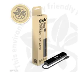 Hub USB4 Club3D czarny / Hub USB-C 6w1 / HDMI 4K/120Hz / 2x USB-C / 2x USB-A / LAN / PD 100W