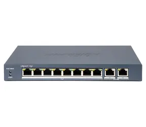 HIKVISION DS-3E0310P-E/M(B) / Przełącznik / 8x 100 Mb/s PoE / 2x Gb uplink / budżet PoE 80 W / Super PoE