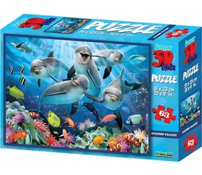 Puzzle 3D Prime Dolphin Joy / efekt 3D / 63 elementy